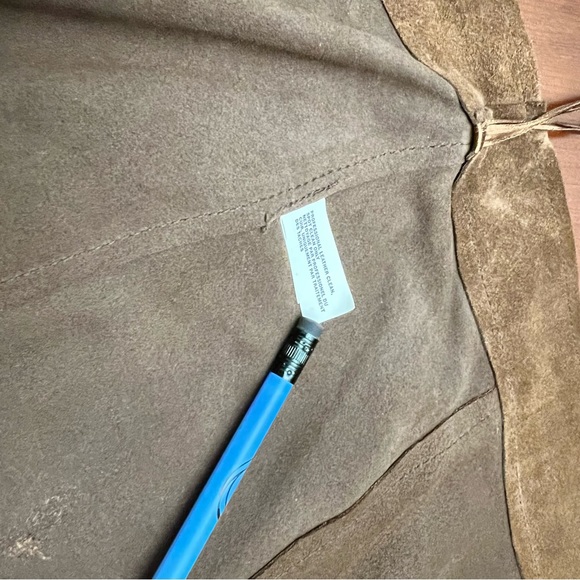 Vintage Gap Suede Leather Knee Length a-line Pencil Skirt Brown sz4, 14.5” waist - Picture 10 of 12